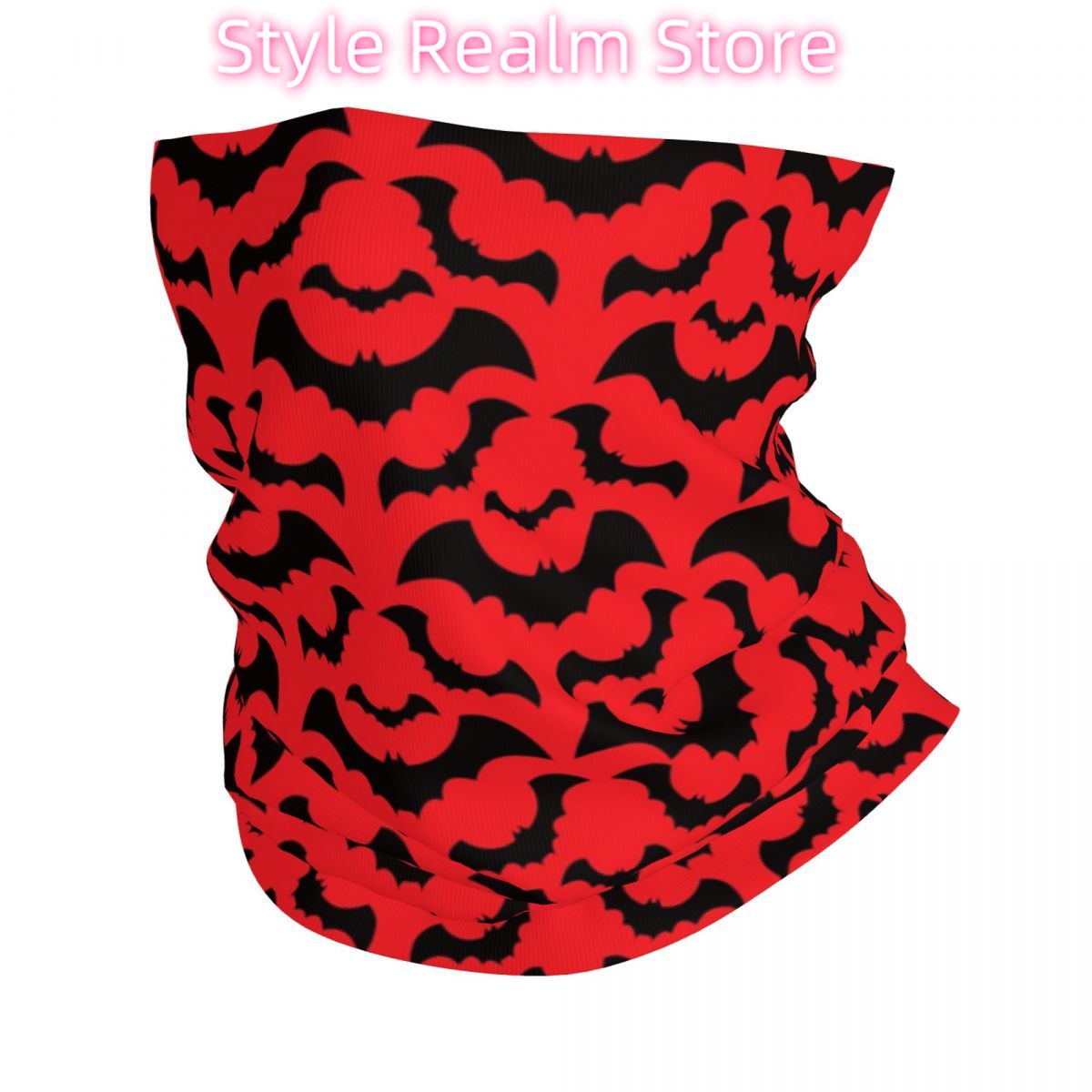Neck Warmer Tube - 고딕 마녀 박쥐 패턴 반다나 넥