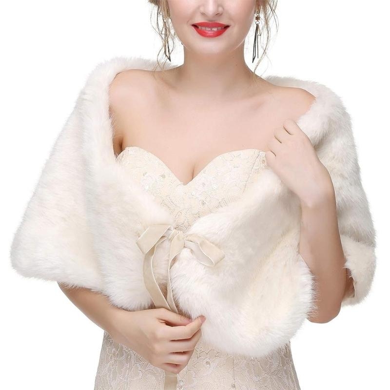 Stole Wedding Shawl - 652F 정교한 인조 모피 스톨 신부