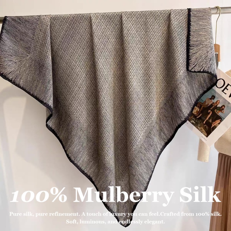 Pashmina Wrap Large - 특대형 110x110cm 리얼 실크 스카프 100%