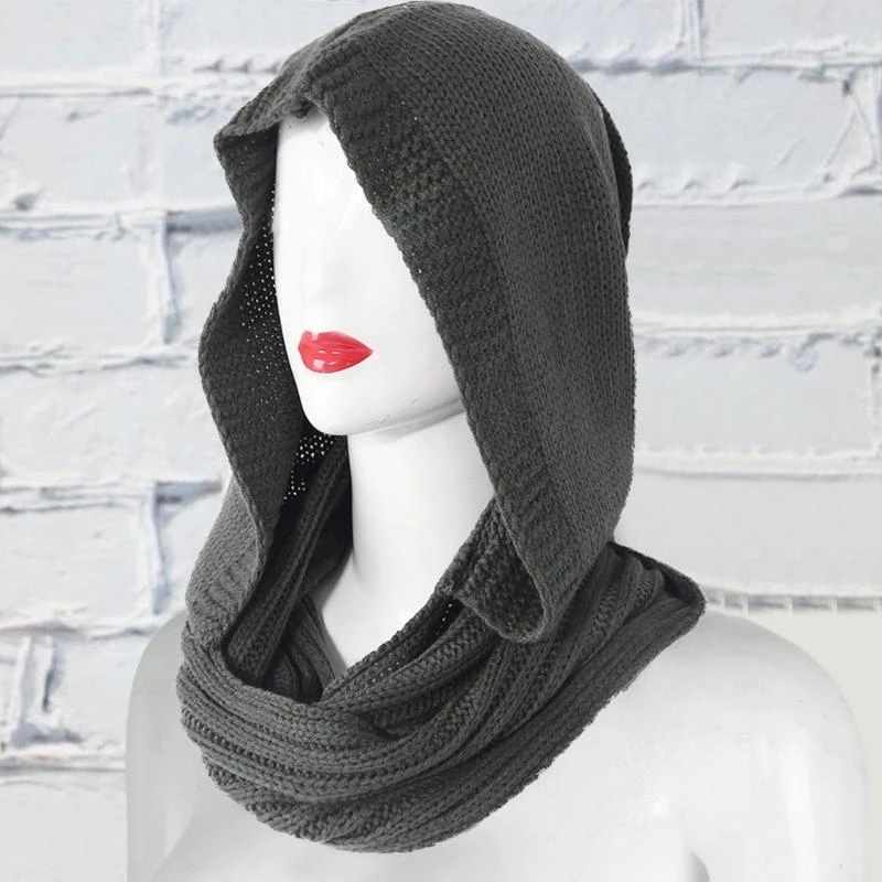 Infinity Scarf Knit - 50LE 여성용 겨울 모자 따뜻한 후드형