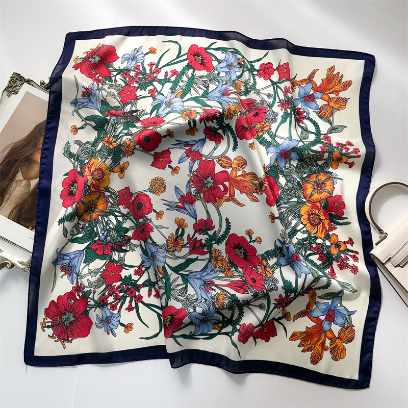 Silk Neck Scarf - 여성용 패션 손수건 스카프, 작은 숄