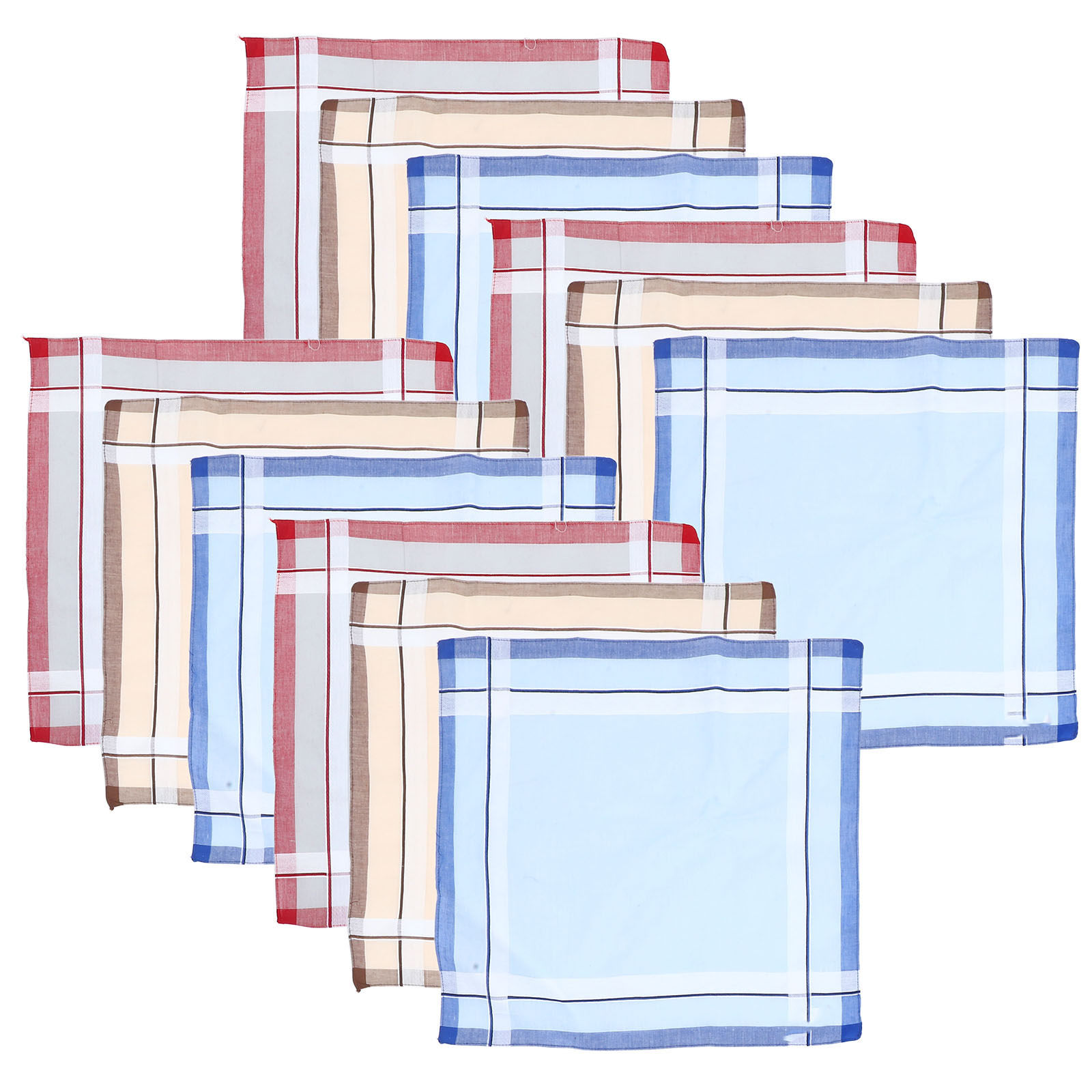 Handkerchief Cotton Men - 12Pcs 남성용 면 손수건 사각형 땀