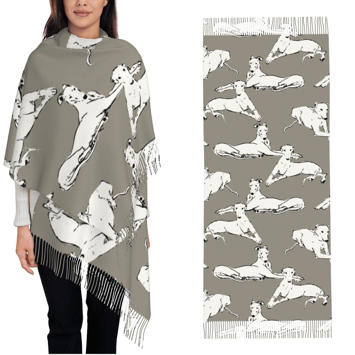 Pashmina Wrap Large - 여성을 위한 편안한 그레이하운드 휘핏 스카프