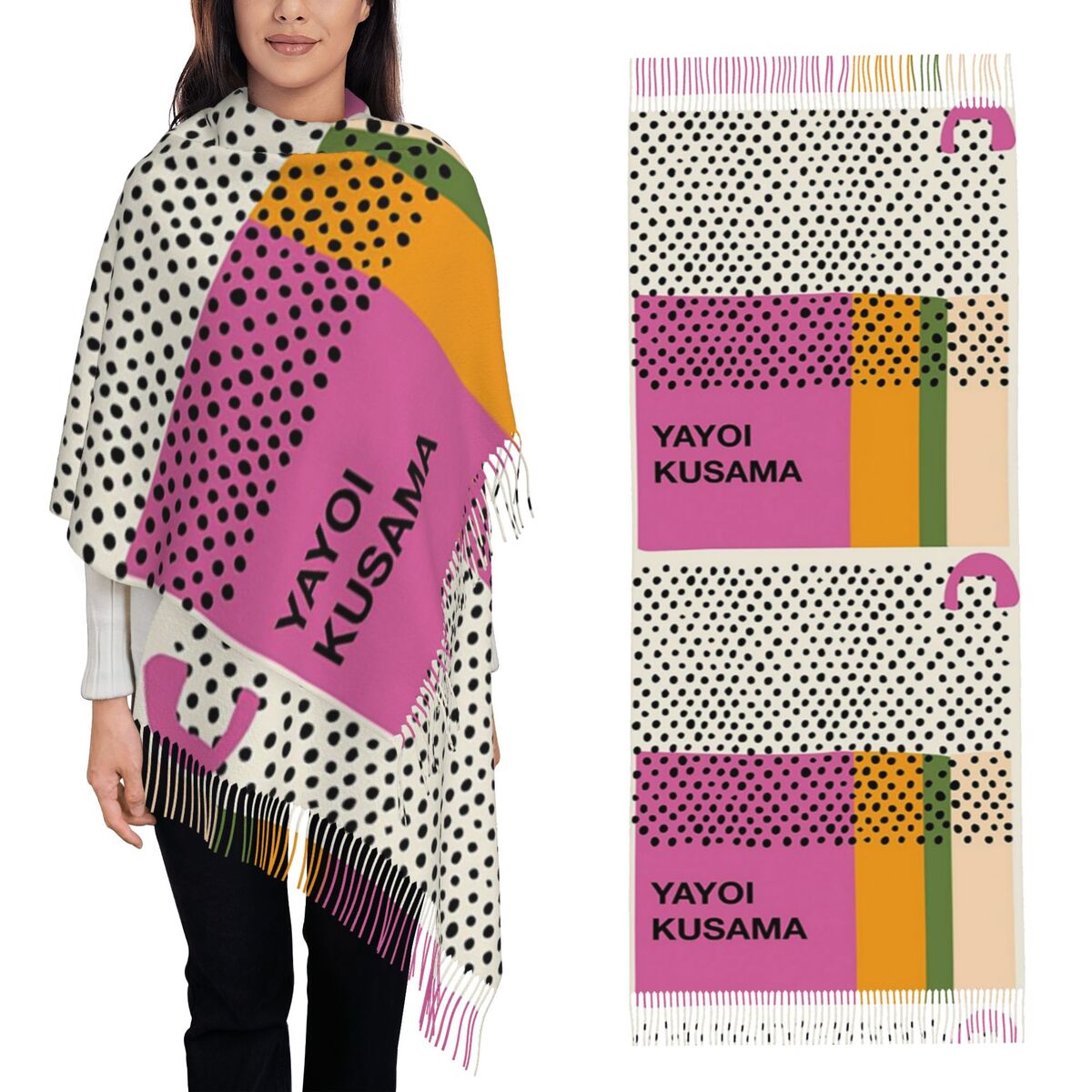 Infinity Scarf Knit - 럭셔리 야요이 쿠사마 인피니티 도트 스카프