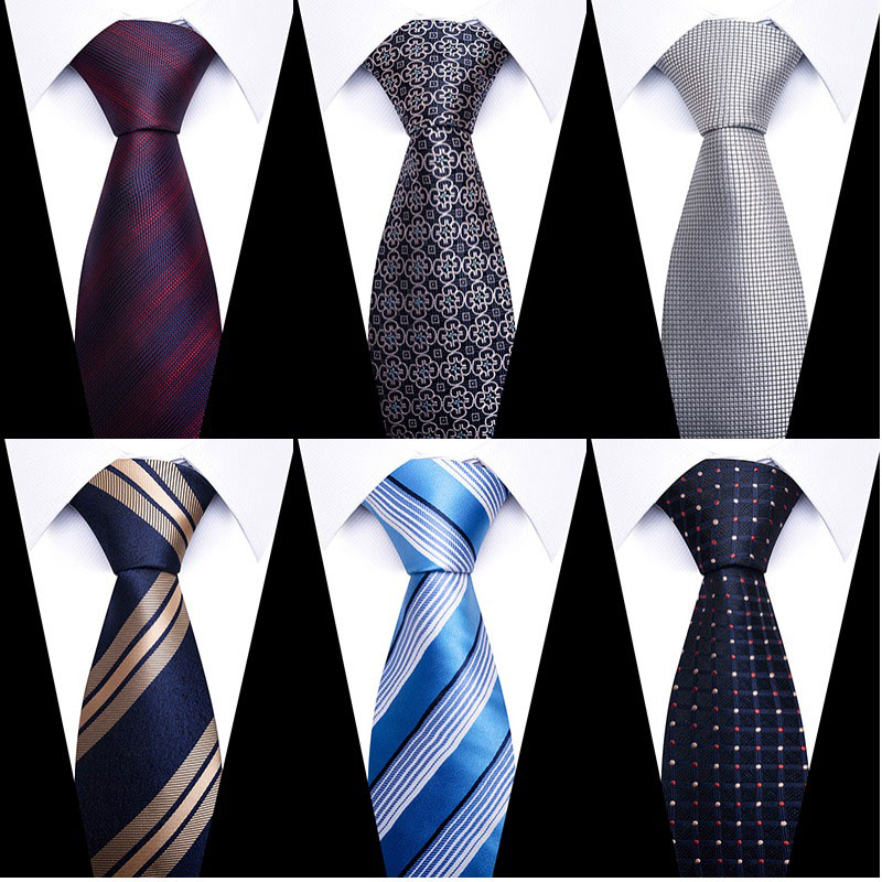 Silk Tie Striped - 100% 실크 브랜드 8 cm 넥타이