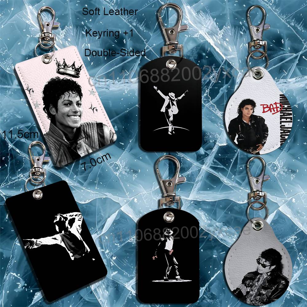 Lanyard Badge Holder - MJ 최고급 마이클 잭슨 가죽 키체인