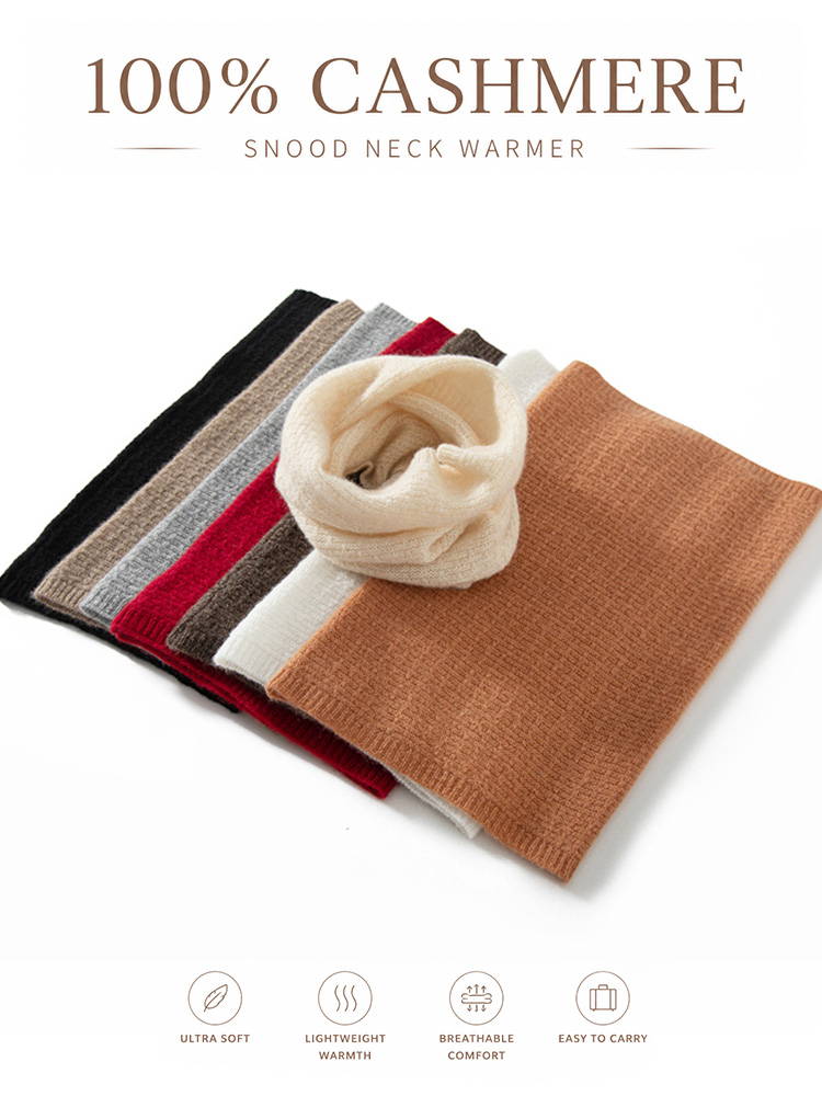 Infinity Scarf Knit - 100% 순수 캐시미어 와플 니트 넥워머