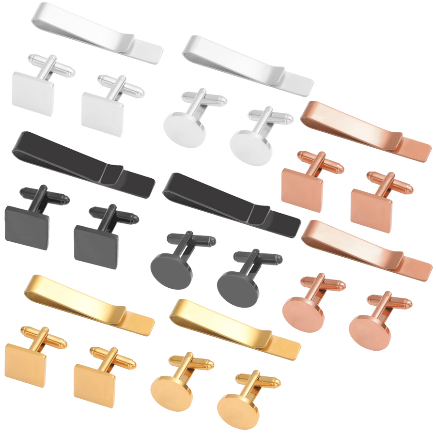Tie Bar Set Gift - Freeteeme 남자를위한 새로운 패션 커프스 단추