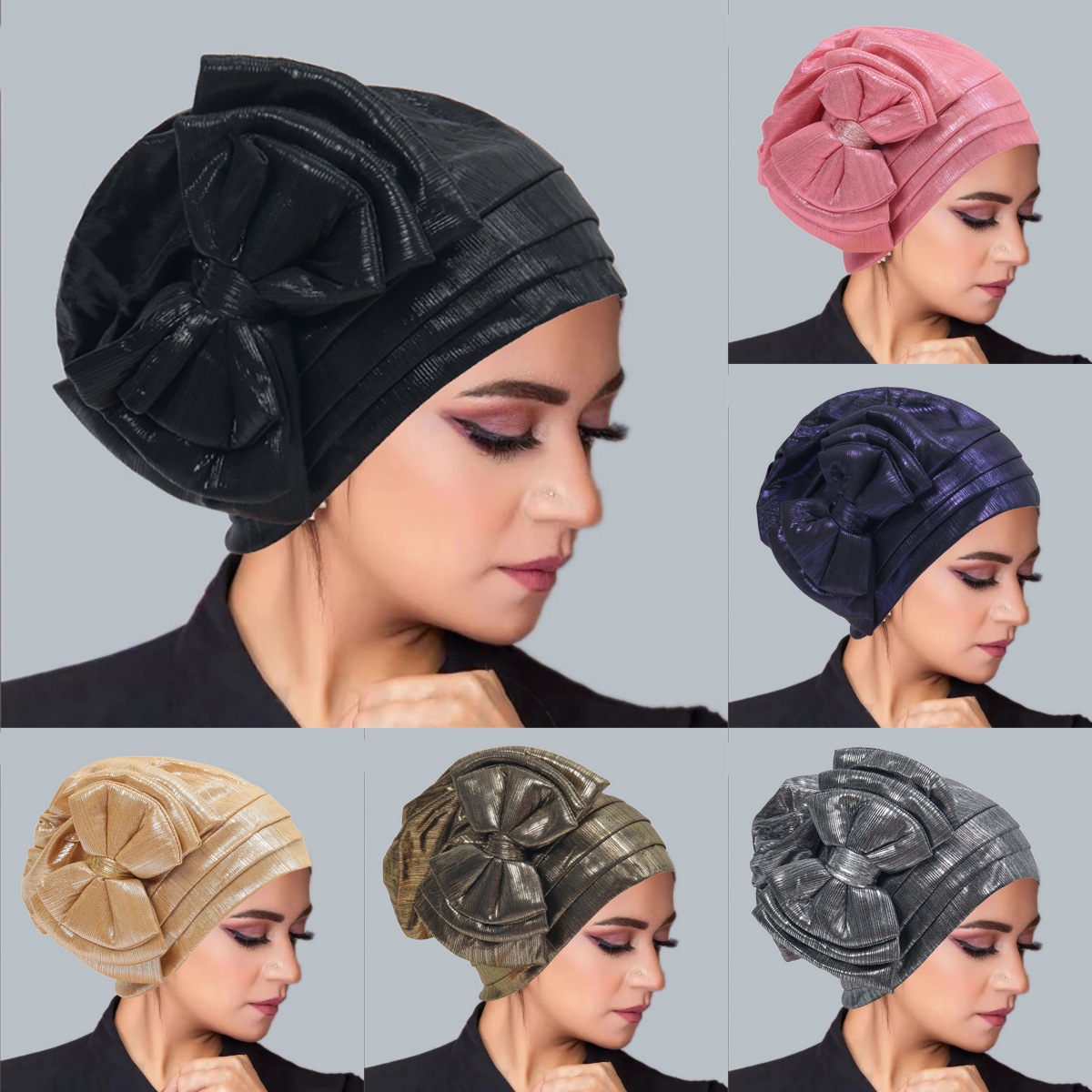 Head Wrap Turban - 새로운 여성 무슬림 보우 매듭 터번