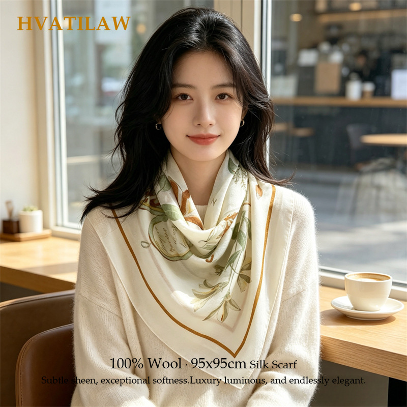 Pashmina Wrap Large - 100% 울 스카프 여성 럭셔리 겨울