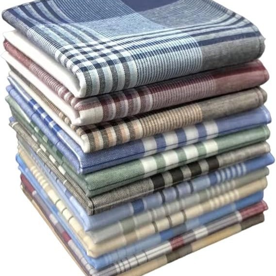 Handkerchief Cotton Men - 남성용 손수건 100% 면 체크무늬 손수건