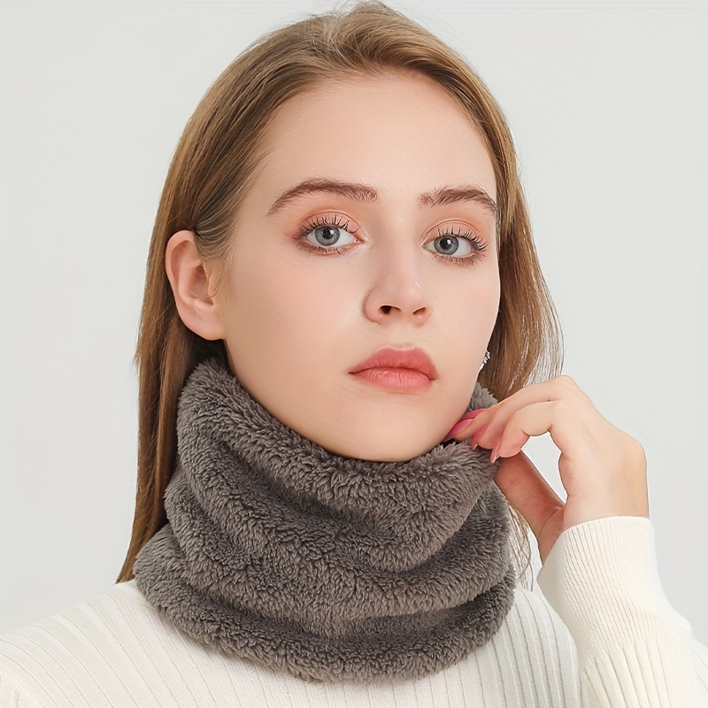 Infinity Scarf Knit - 방풍 플러시 인피니티 스카프 솔리드 컬러