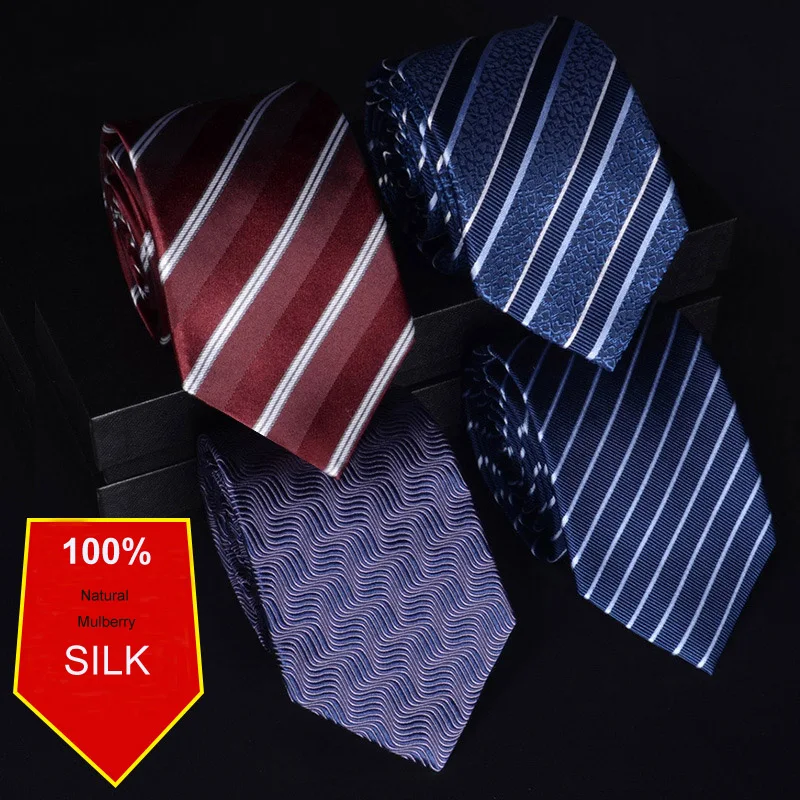Silk Tie Striped - 100% 실크 남성 넥타이 드레스, 비즈니스