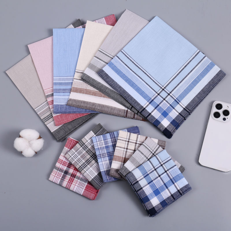 Handkerchief Cotton Men - 12Pcs 남자의 순수 코 튼 손수건