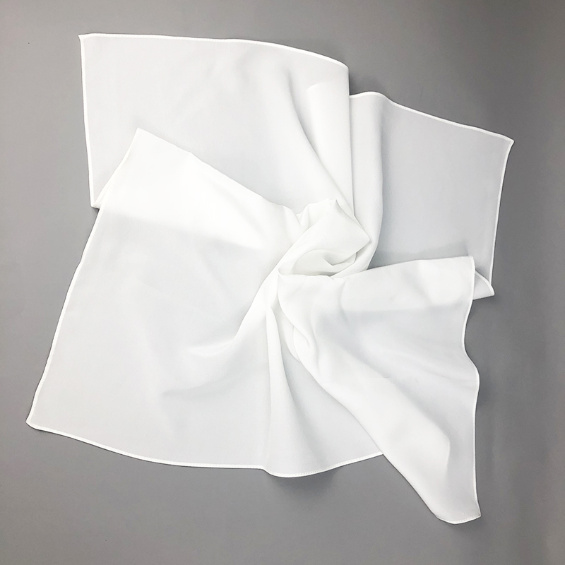 Ascot Neck Scarf - 여성용 실크 스카프 스퀘어 넥 숄,