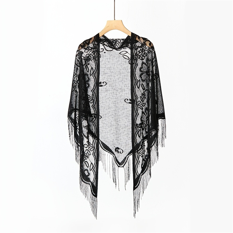 Stole Wedding Shawl - 여성용 자수 레이스 스카프, 꽃무늬 삼각형