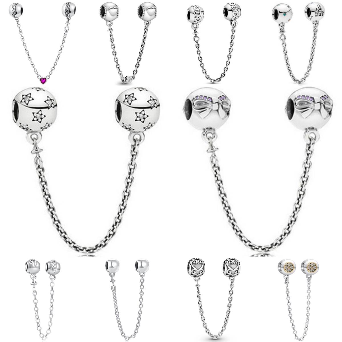 Tie Clip Silver - 실버 925 반짝이는 클리어 스파클 보우