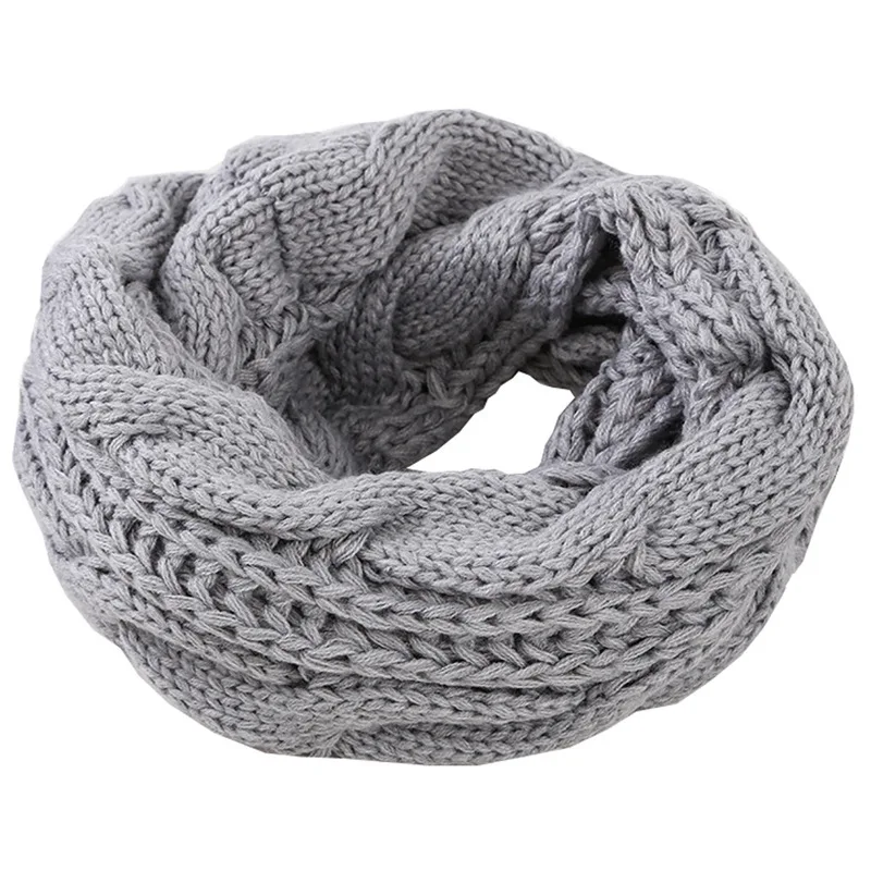Infinity Scarf Knit - 남성 여성 소년 소녀 두꺼운 리브