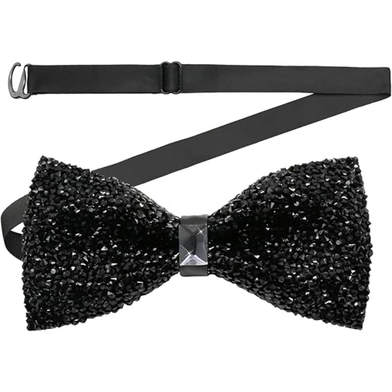 Bow Tie Pre Tied - 남녀공용 패션 라인스톤 보타이, 조절 가능한