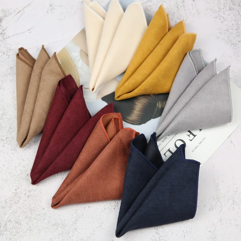 Pocket Square Set - 24cm 남성용 비즈니스 포켓 스퀘어 솔리드