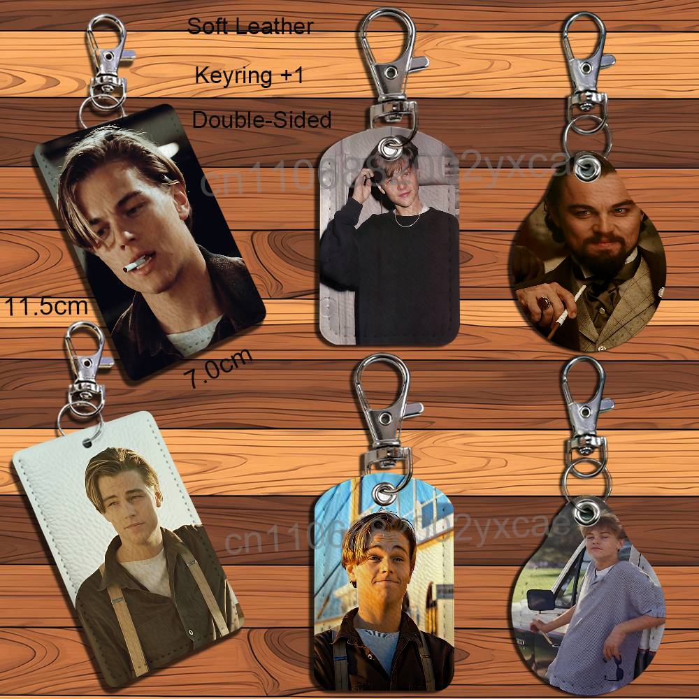 Lanyard Badge Holder - 레오나르도 디카프리오 가죽 키체인 배지 홀더,