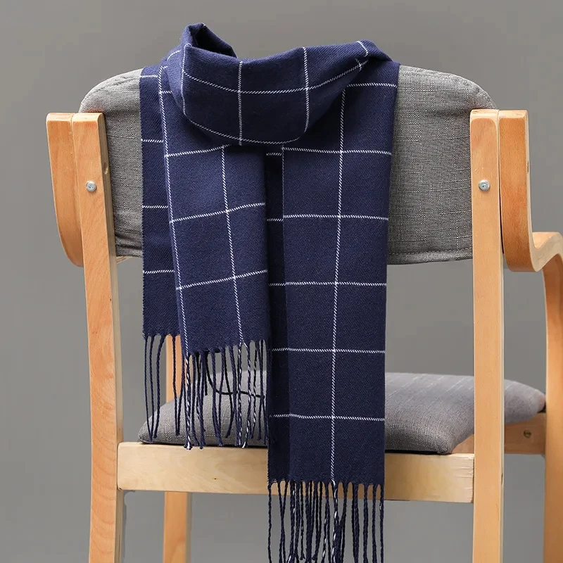 Muffler Men Wool - 2024 새로운 겨울 남성 스카프 따뜻한