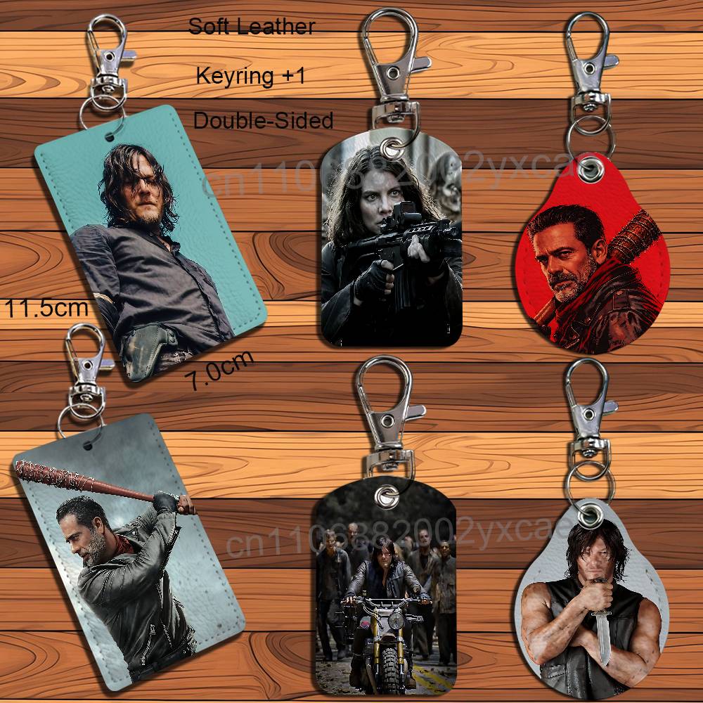 Lanyard Badge Holder - 네건 매기 워킹 데드 가죽 키체인