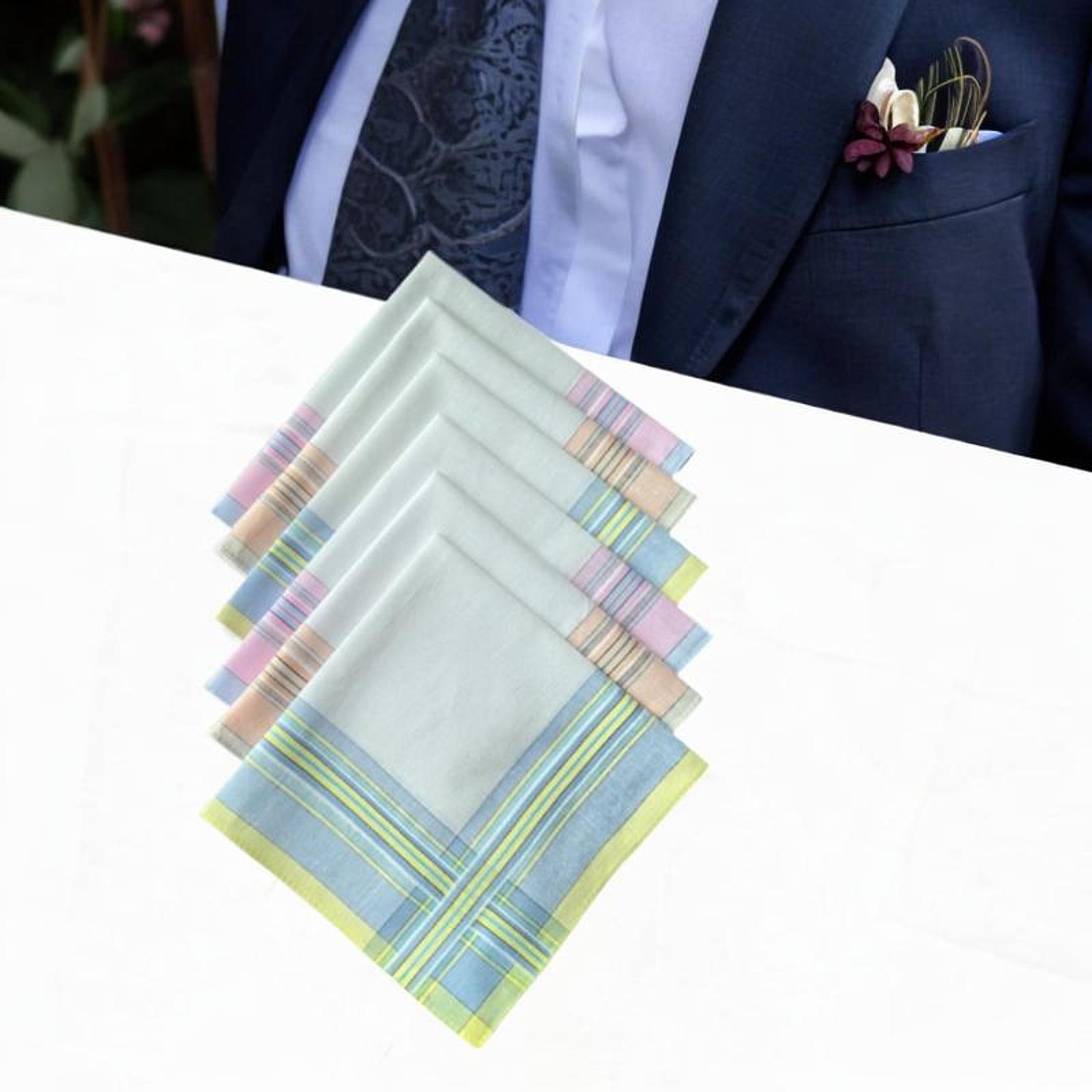 6개입 면 남성용 손수건 축하 생일을 위한 다양한 색상 - Handkerchief Cotton Men 리뷰 및 가격