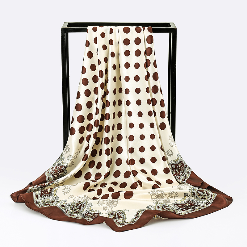 90cm 시뮬레이션 실크 스퀘어 스카프 여성 폴카 도트 - Ascot Neck Scarf 리뷰 및 가격