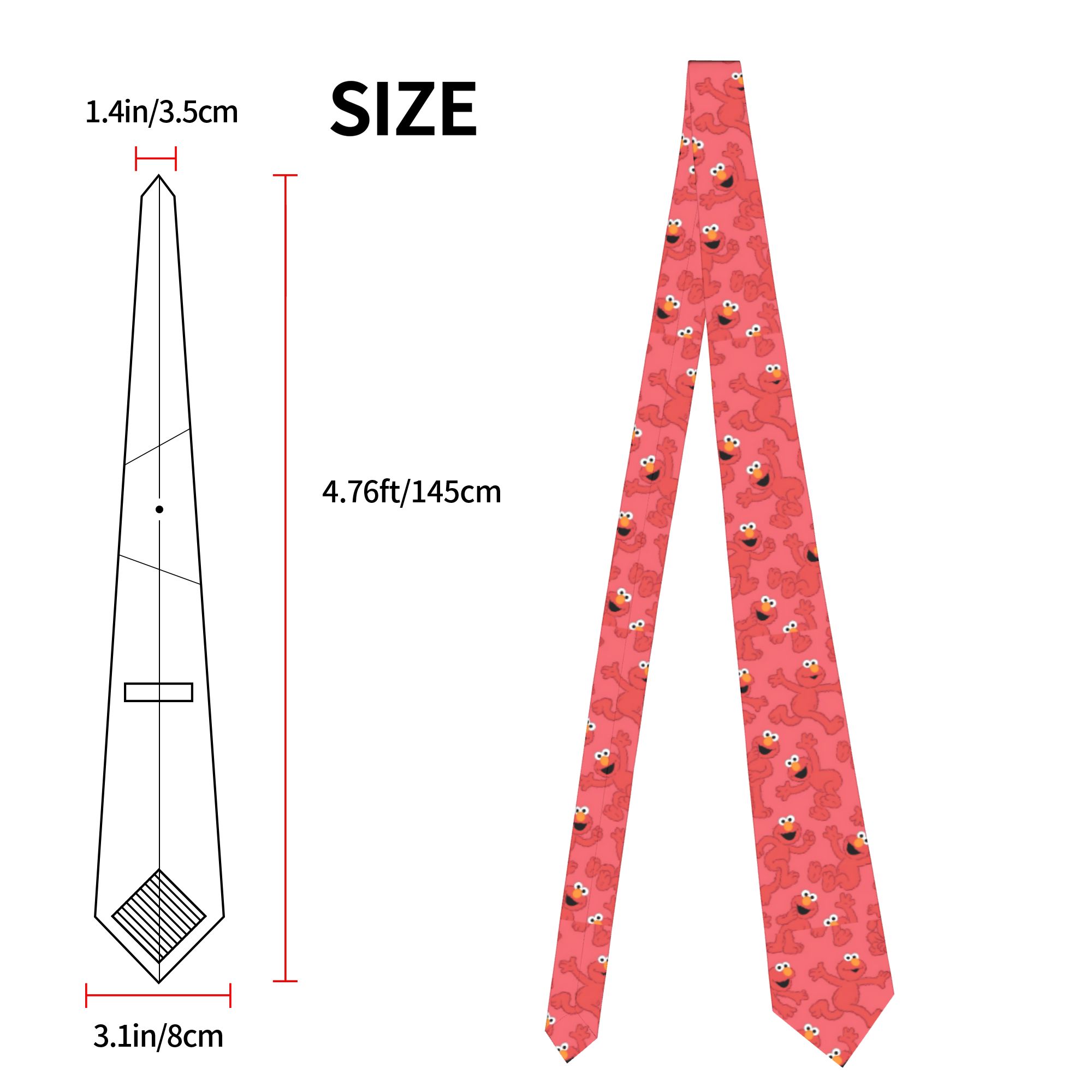 세서미 스트리트 만화 넥타이 8cm 엘모 넥타이 남성용 - Skinny Tie Men 리뷰 및 가격