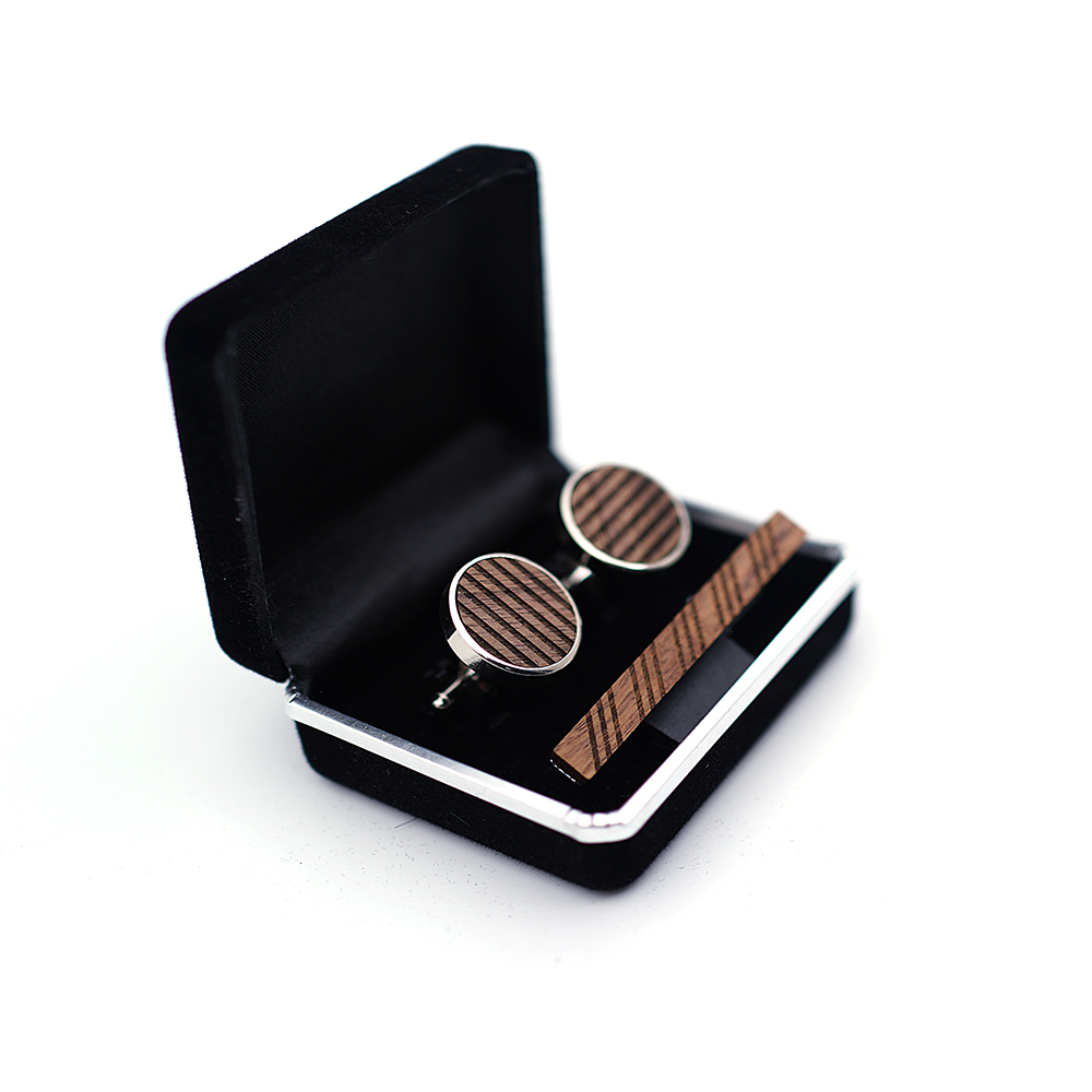 남자 선물을위한 타이 핀에 대한 고품질 나무 커프스 단 - Tie Bar Set Gift 리뷰 및 가격