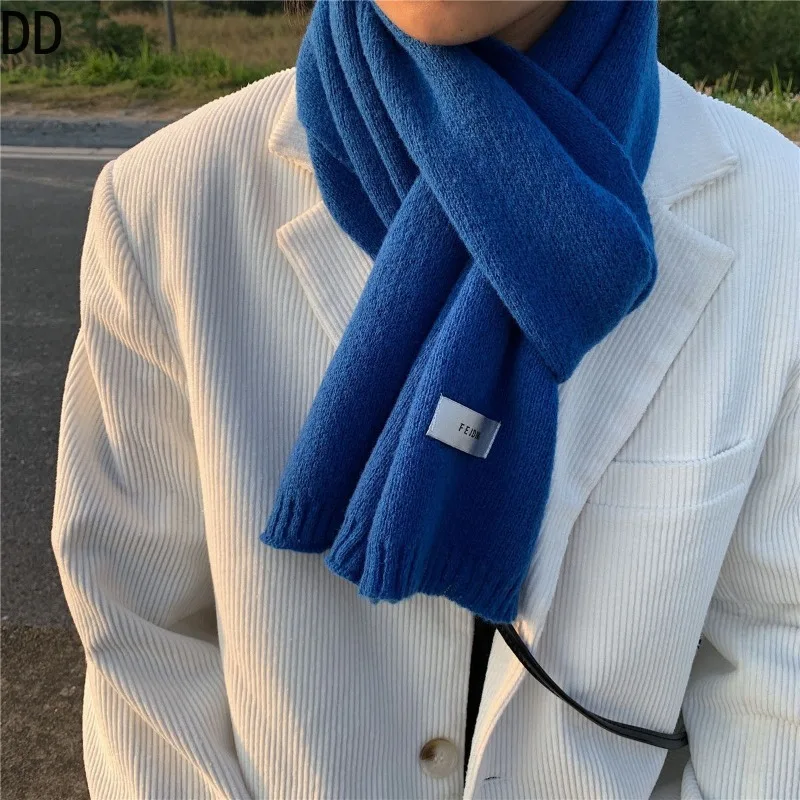 간단한 세련된 솔리드 소프트 스카프 가을 겨울 남성 니 - Muffler Men Wool 리뷰 및 가격