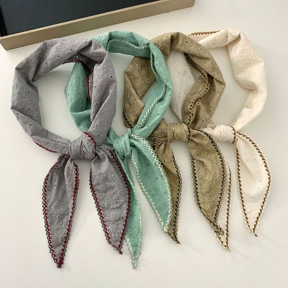패션 자수 꽃무늬 넥 스카프 부드러운 빈티지 삼각 헤어 - Bandana Cotton 리뷰 및 가격