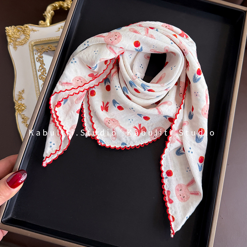 코튼 린넨 스퀘어 스카프 58cm 꽃무늬 프린트 고품질 - Face Scarf Mask 리뷰 및 가격