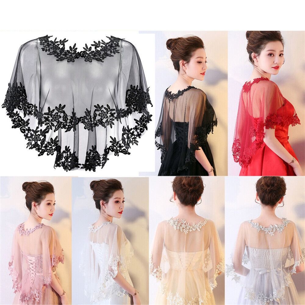 패션 레이스 반팔 어깨 어깨 신부 웨딩 우아한 케이프, - Stole Wedding Shawl 리뷰 및 가격