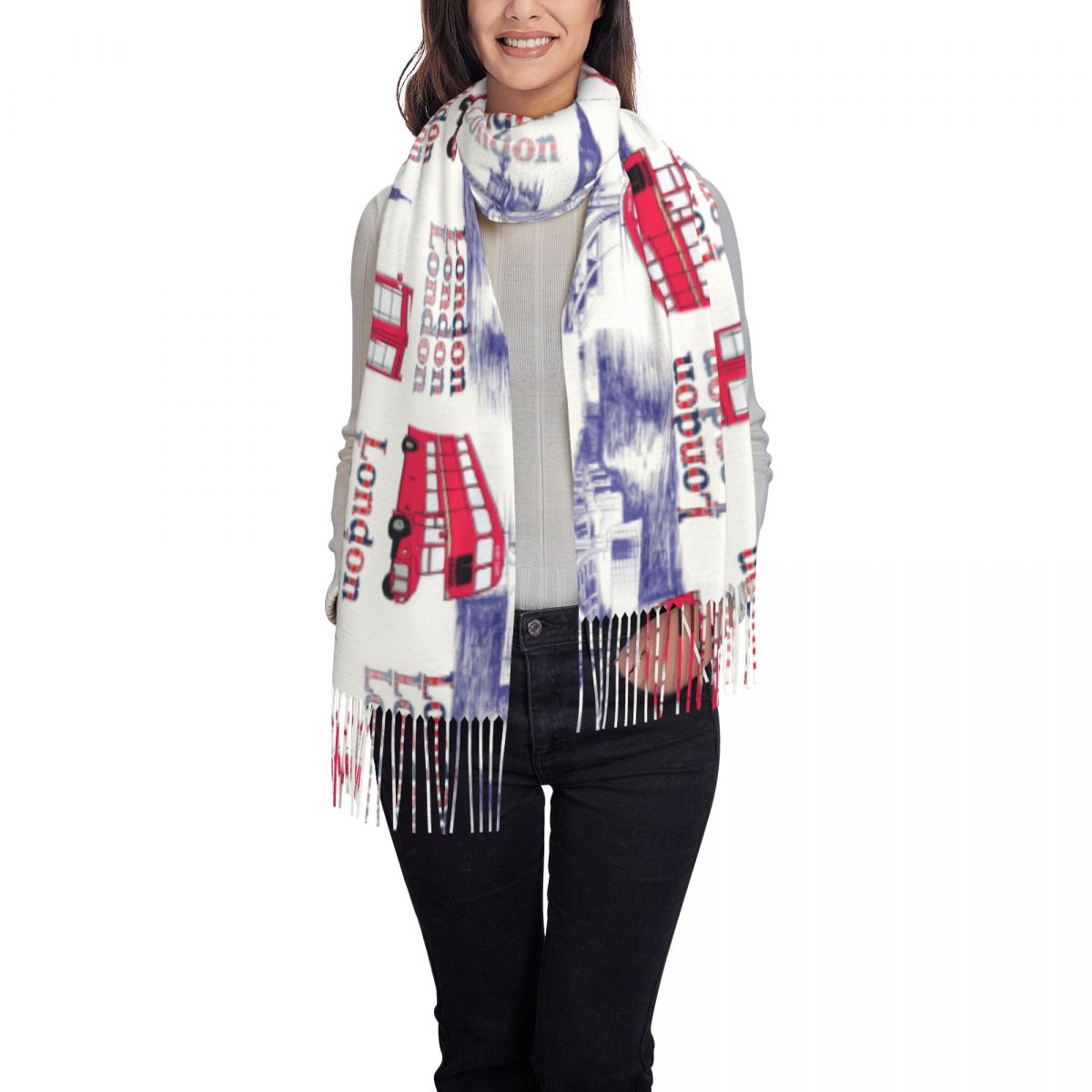 런던 잉글랜드 풍경 숄 랩 겨울용 따뜻한 대형 롱 스카 - Pashmina Wrap Large 리뷰 및 가격
