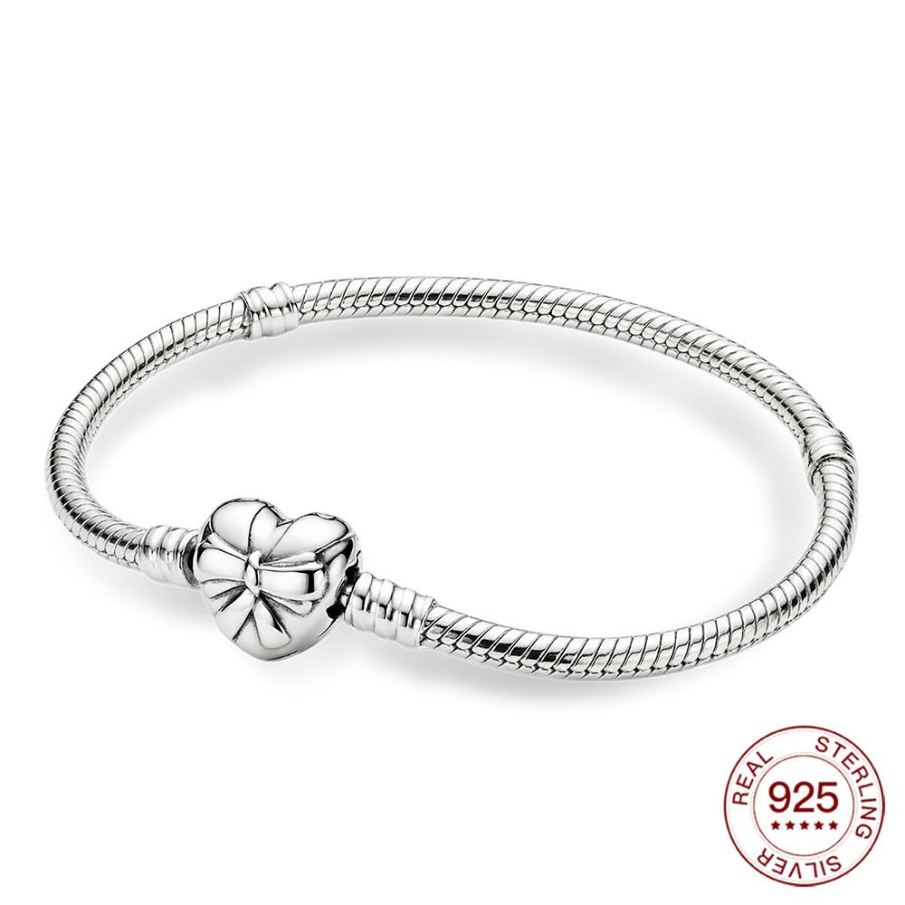 925 스털링 실버 스네이크 체인 팔찌 하트 보우 클래 - Tie Clip Silver 리뷰 및 가격