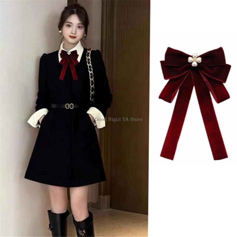 여성용 진주 벨벳 클립을위한 세련된 프리 묶은 활 타이 - Bow Tie Pre Tied 리뷰 및 가격