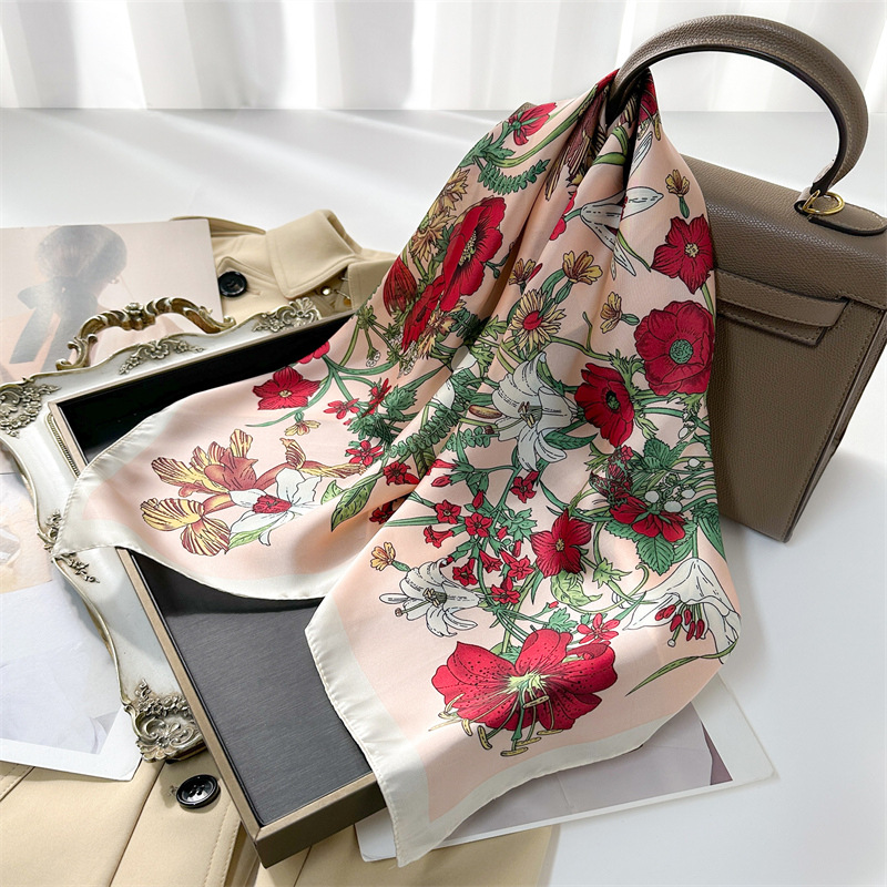 여성용 패션 손수건 스카프, 작은 숄 실크 새틴 헤어  - Silk Neck Scarf 리뷰 및 가격