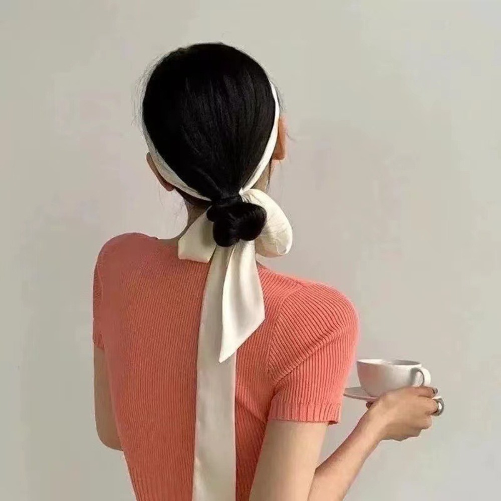 섬세한 롱 헤어 스카프 실크 헤어밴드 헤어 랩 단색 우 - Head Wrap Turban 리뷰 및 가격