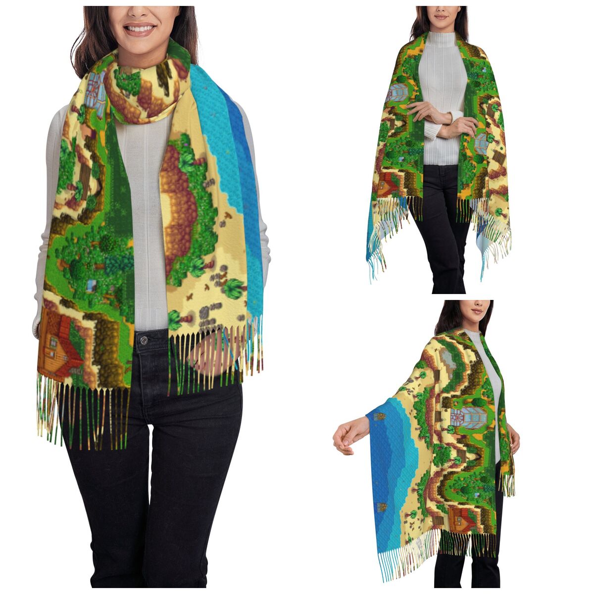 스타듀 밸리 지도 스카프 여성용 가을 겨울 파시미나 숄 - Pashmina Wrap Large 리뷰 및 가격