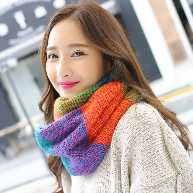레인보우 니트 인피니티 스카프 여성용 겨울 반지 스카프 - Infinity Scarf Knit 리뷰 및 가격