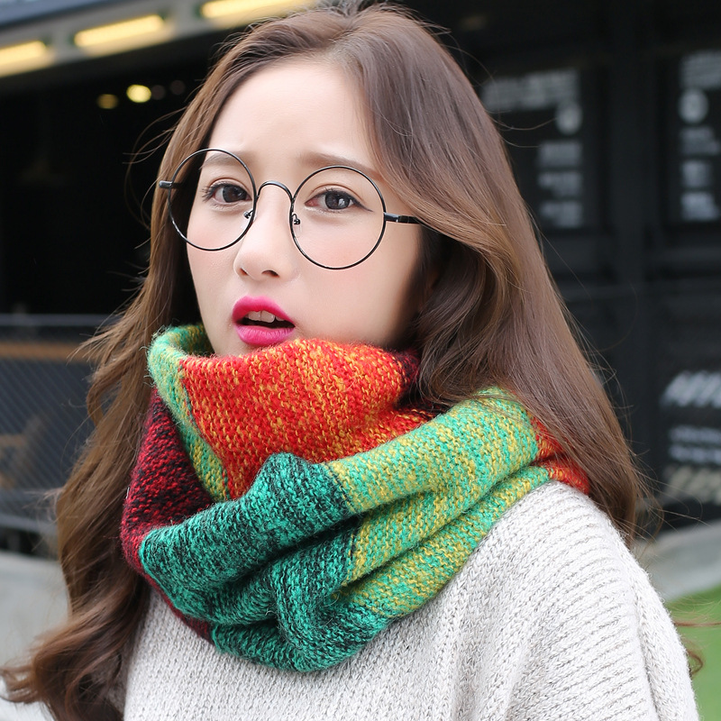 레인보우 니트 인피니티 스카프 여성용 겨울 반지 스카프 - Infinity Scarf Knit 리뷰 및 가격