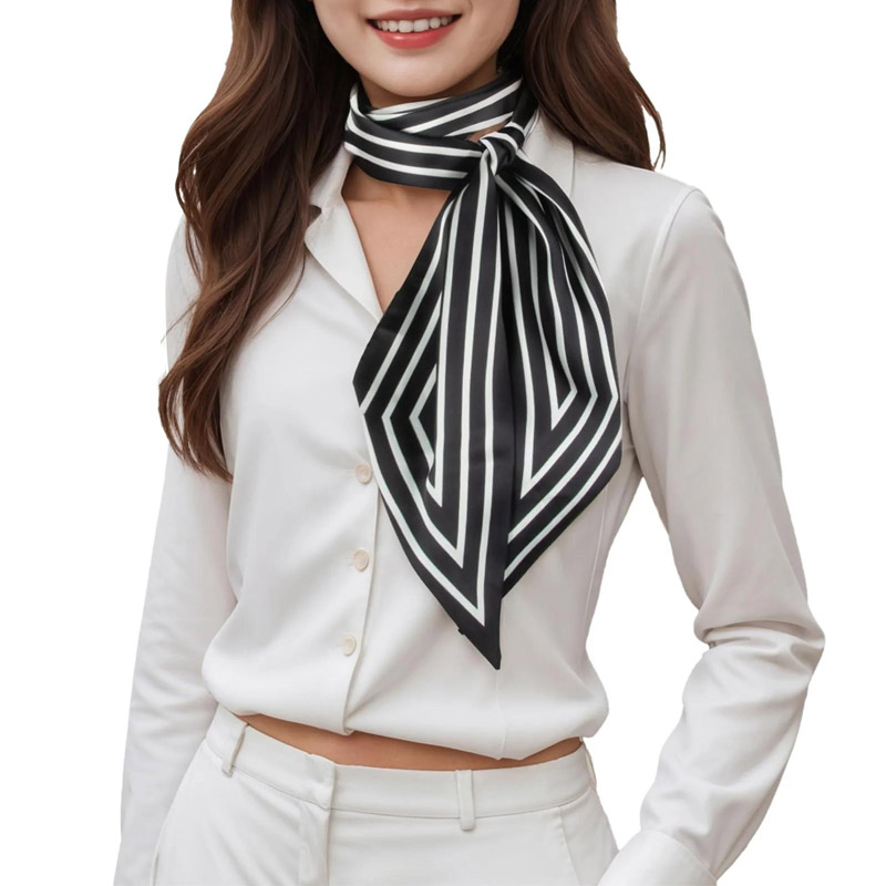 패션 줄무늬 머리 리본 스카프 여성 목 넥타이 가방 스 - Ascot Neck Scarf 리뷰 및 가격