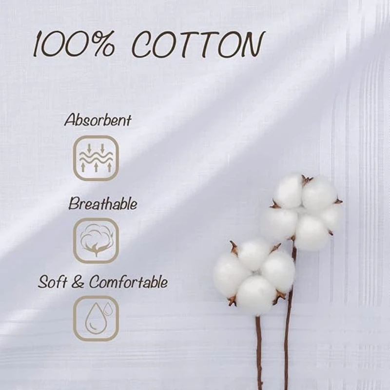 16.5in 얇은 느낌 6/12PCS 순수 코튼 화이트 - Pocket Square Set 리뷰 및 가격