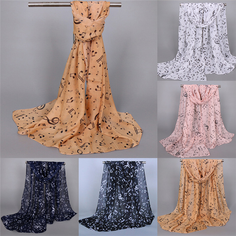 고품질 스카프 뮤지컬 메모 인쇄 숙녀 부드러운 쉬폰 인 - Infinity Scarf Knit 리뷰 및 가격