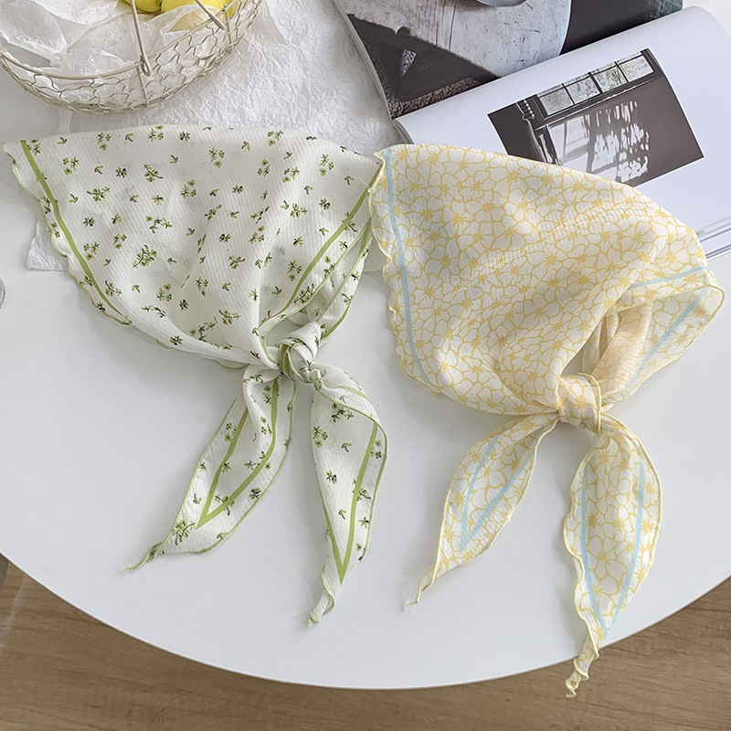 여성을위한 경량 예술적 작은 꽃무늬 삼각형 스카프 여름 - Ascot Neck Scarf 리뷰 및 가격