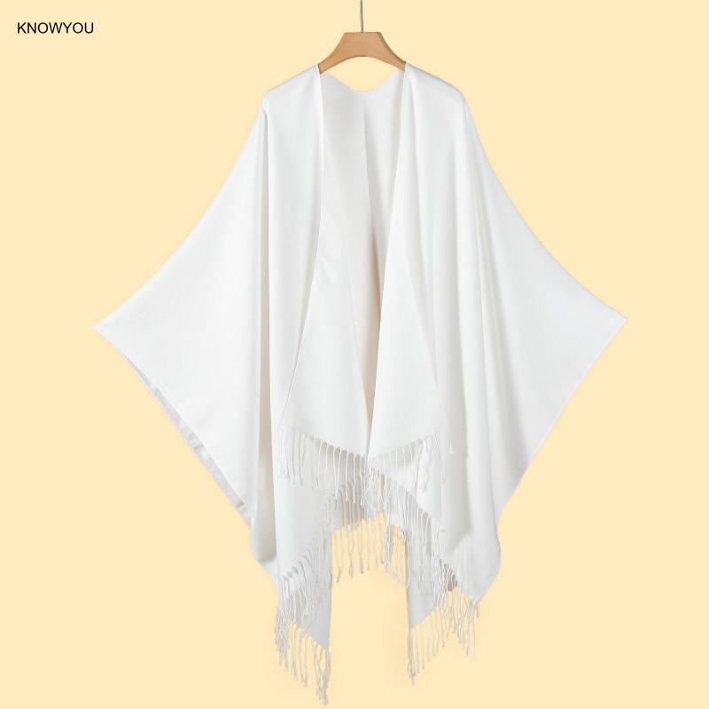 솔리드 컬러 판초 남성 여성 빅 사이즈 스톨 인공 캐시 - Muffler Men Wool 리뷰 및 가격