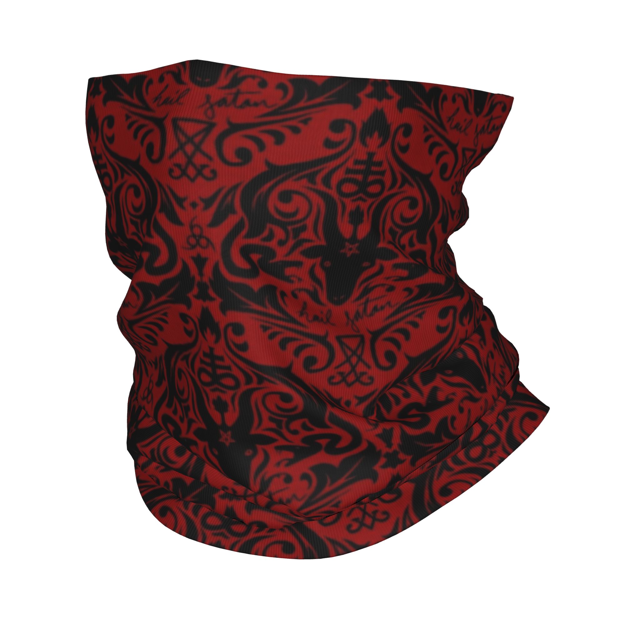 바포멧 다마스크 헤일 사탄 블랙 레드 기본 헤드밴드 넥 - Neck Warmer Tube 리뷰 및 가격