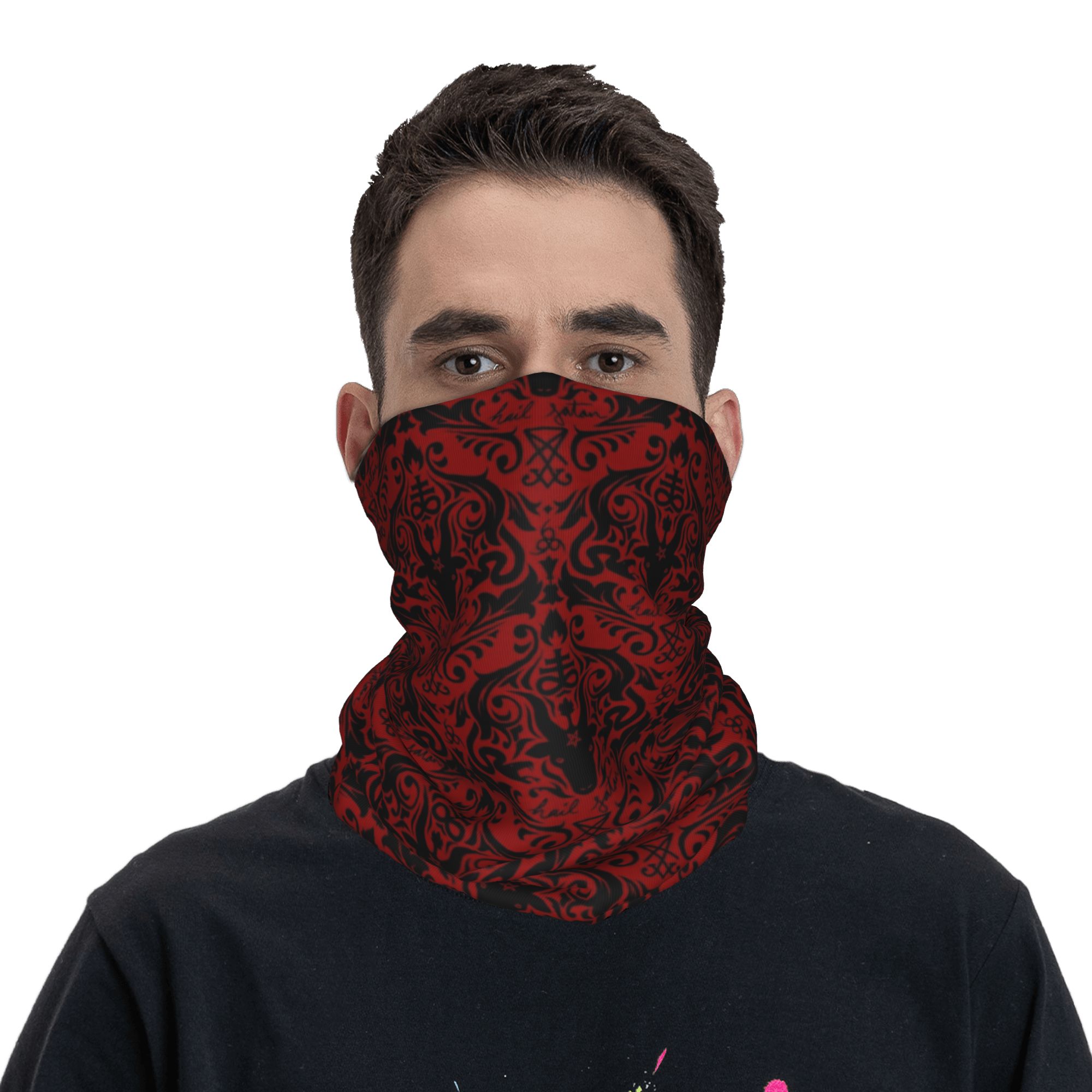바포멧 다마스크 헤일 사탄 블랙 레드 기본 헤드밴드 넥 - Neck Warmer Tube 리뷰 및 가격